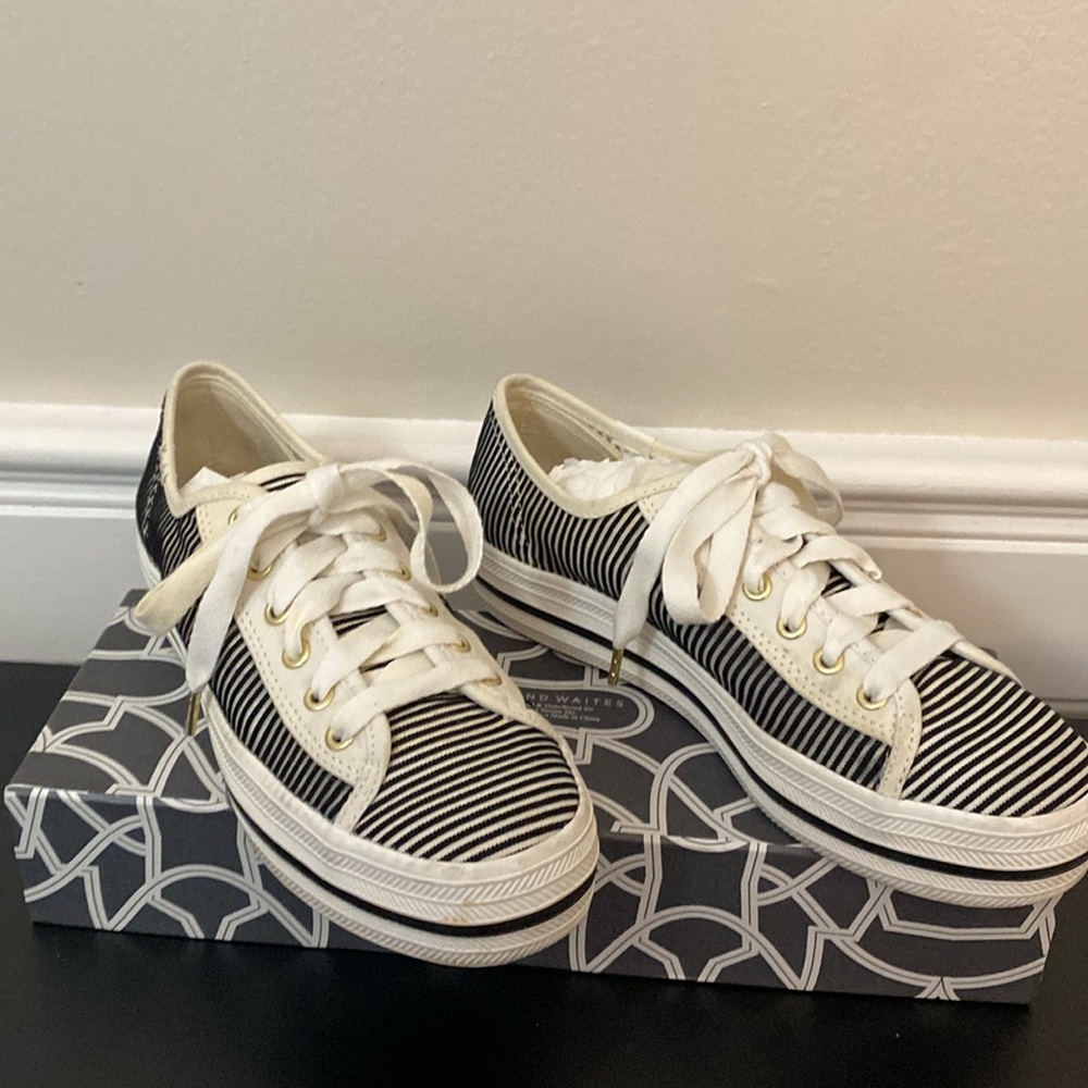 Keds X Kate Spade New York Triple Kick Striped Mesh Sneakers. Size 6.5 - Picture 2 of 9